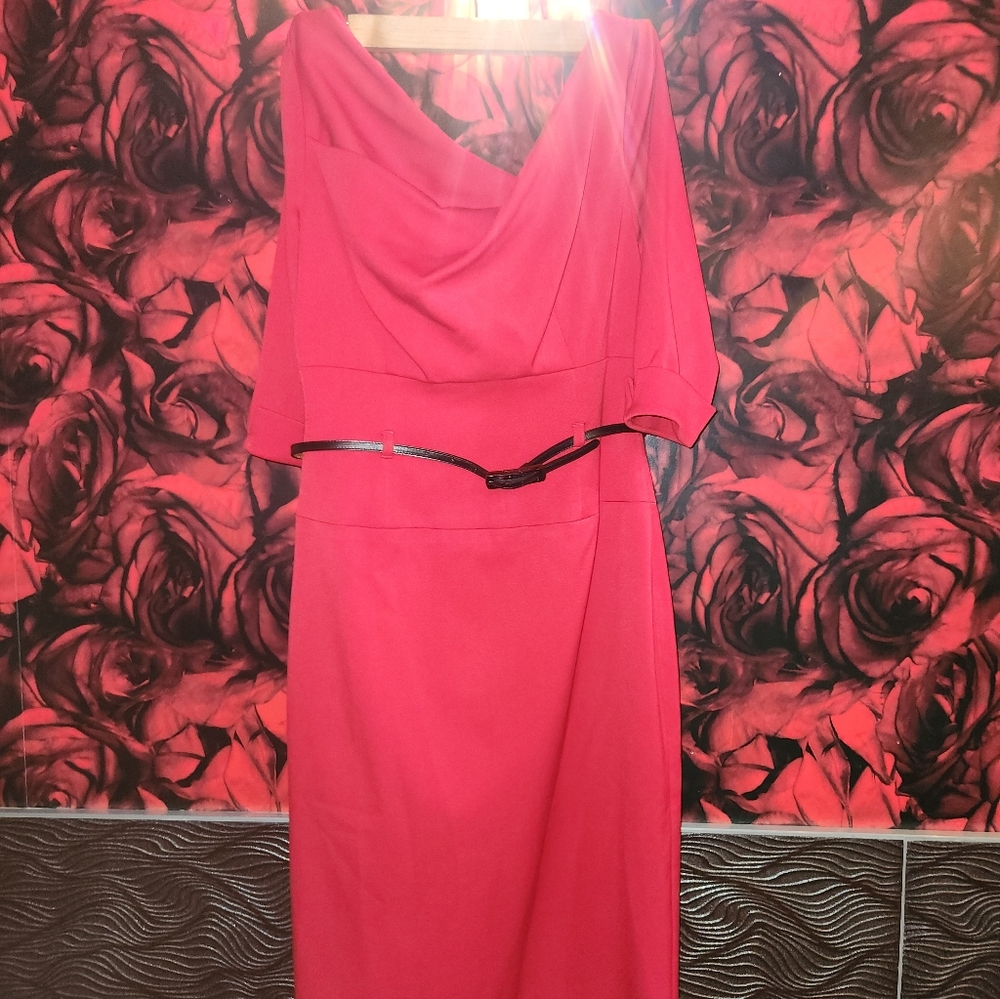 Jackie O Red & Black Halo Dress